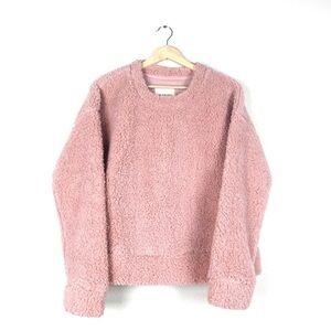 NWT Thread Supply Blush Crewneck Pullover Sherpa Sweater Size L